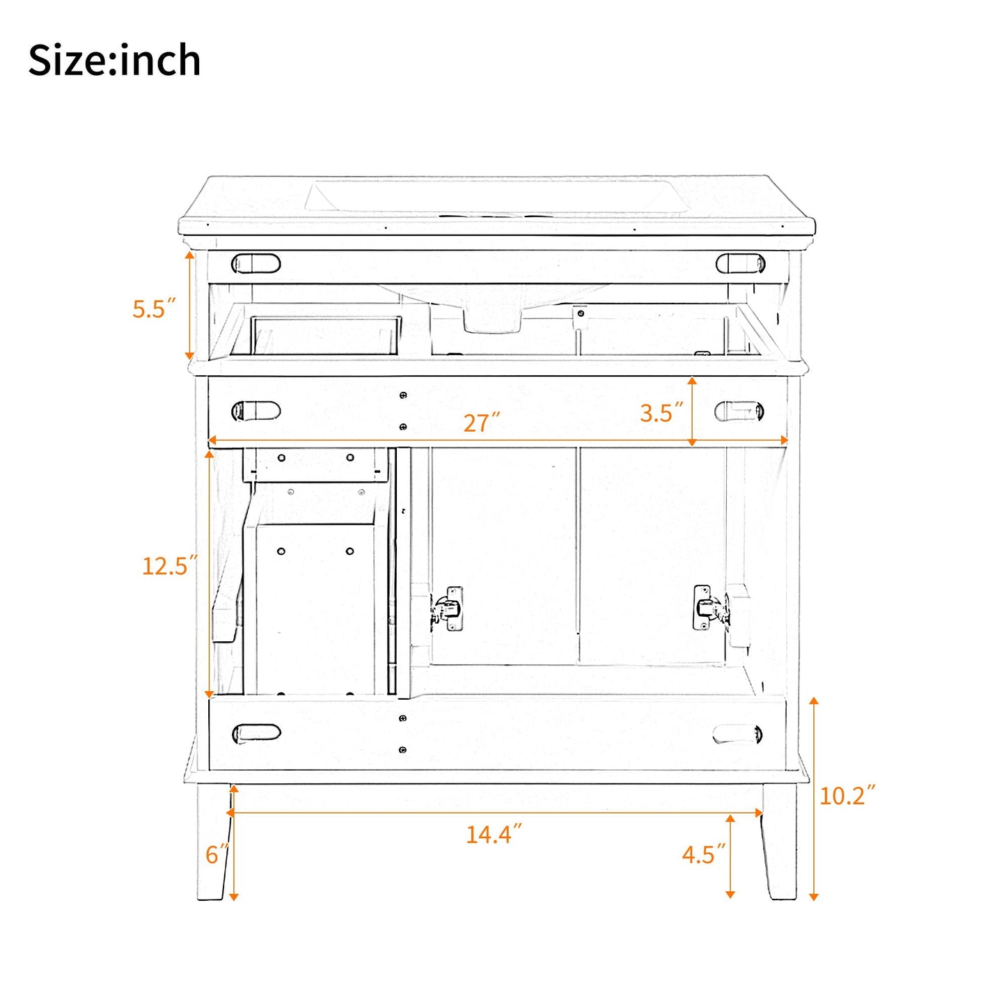 Modern vanity by HouseOfZazla with sink, storage cabinet, soft-close doors, drawers on Tampa Home & Garden Store