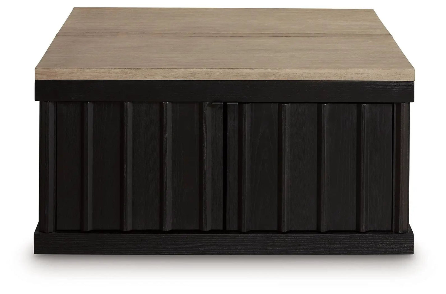 Rylandyn lift-top cocktail table black base with light brown wood top on Tampa Home & Garden Store