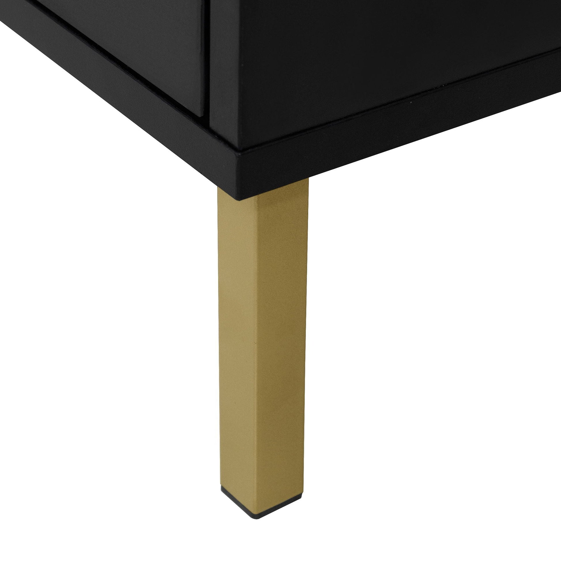Modern Rattan 3-Door Shoe Rack Cabinet for Entryway by HouseOfZazla in black with gold legs on Tampa Home & Garden Store