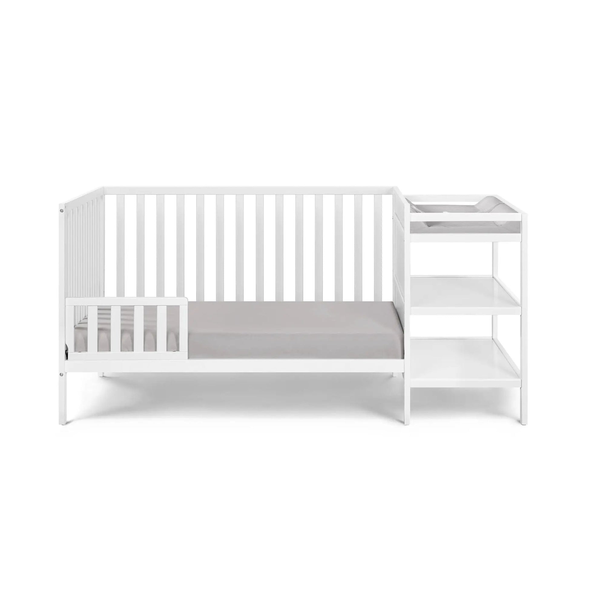 Palmer 3-in-1 Convertible Crib / Changer by Unique Piece Furniture, white with changer on Tampa Home & Garden Store
