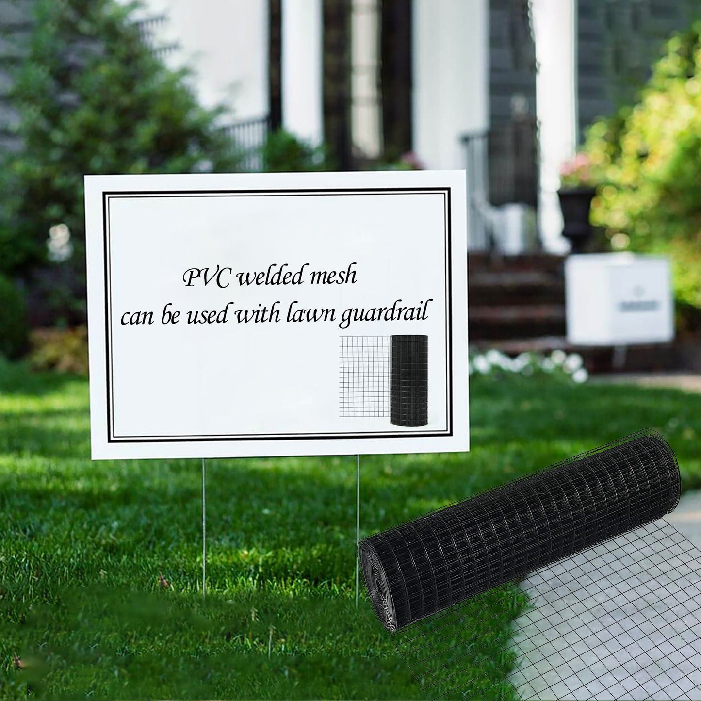 Vinyl coated hardware cloth welded wire fence in black by HouseOfZazla for poultry and home use on Tampa Home & Garden Store