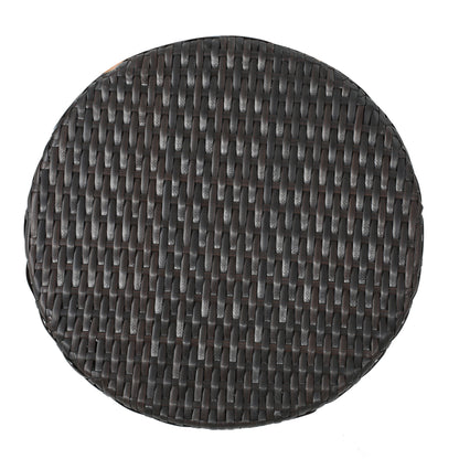 Outdoor 16 Inch Wicker Hourglass Side Table
