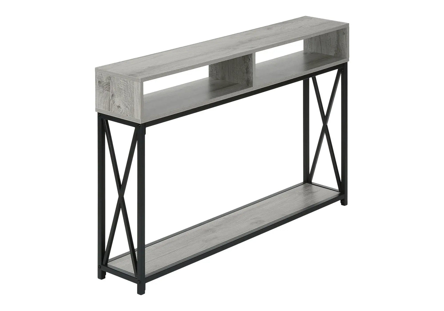 Accent Console Table gray wood top with black metal frame Unique Piece Furniture on Tampa Home & Garden Store