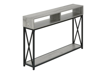 Accent Console Table gray wood top with black metal frame Unique Piece Furniture on Tampa Home & Garden Store
