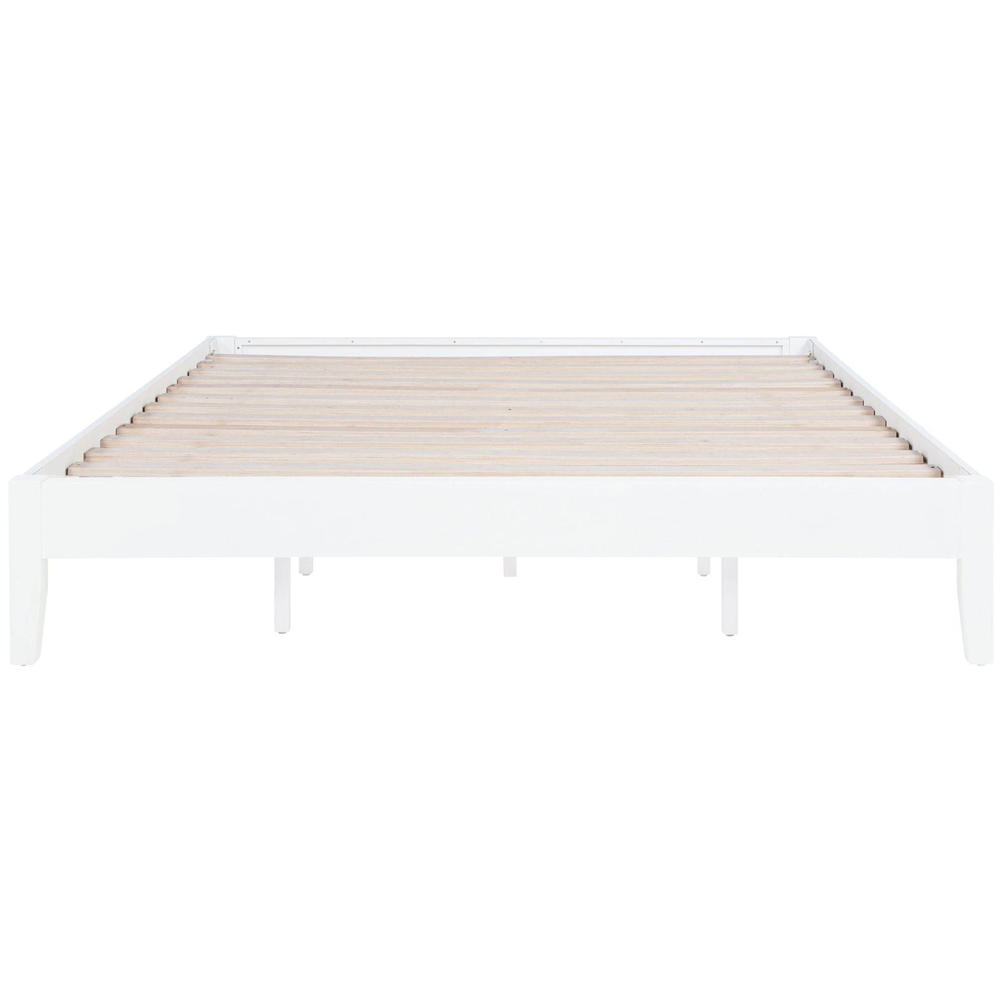 Hounslow Platform Bed white wood frame with slatted base by HouseOfZazla on Tampa Home & Garden Store