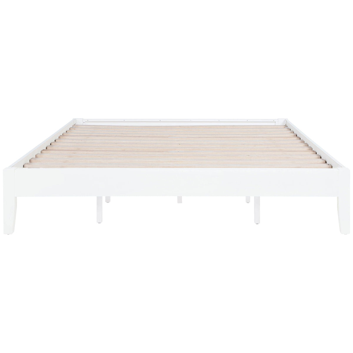 Hounslow Platform Bed white wood frame with slatted base by HouseOfZazla on Tampa Home & Garden Store