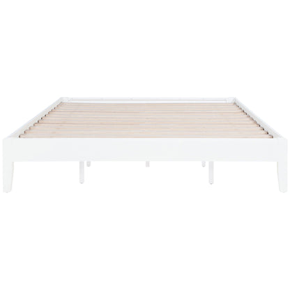 Hounslow Platform Bed white wood frame with slatted base by HouseOfZazla on Tampa Home & Garden Store