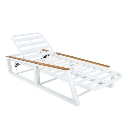 5 Piece Outdoor Chaise Lounge and Side Table