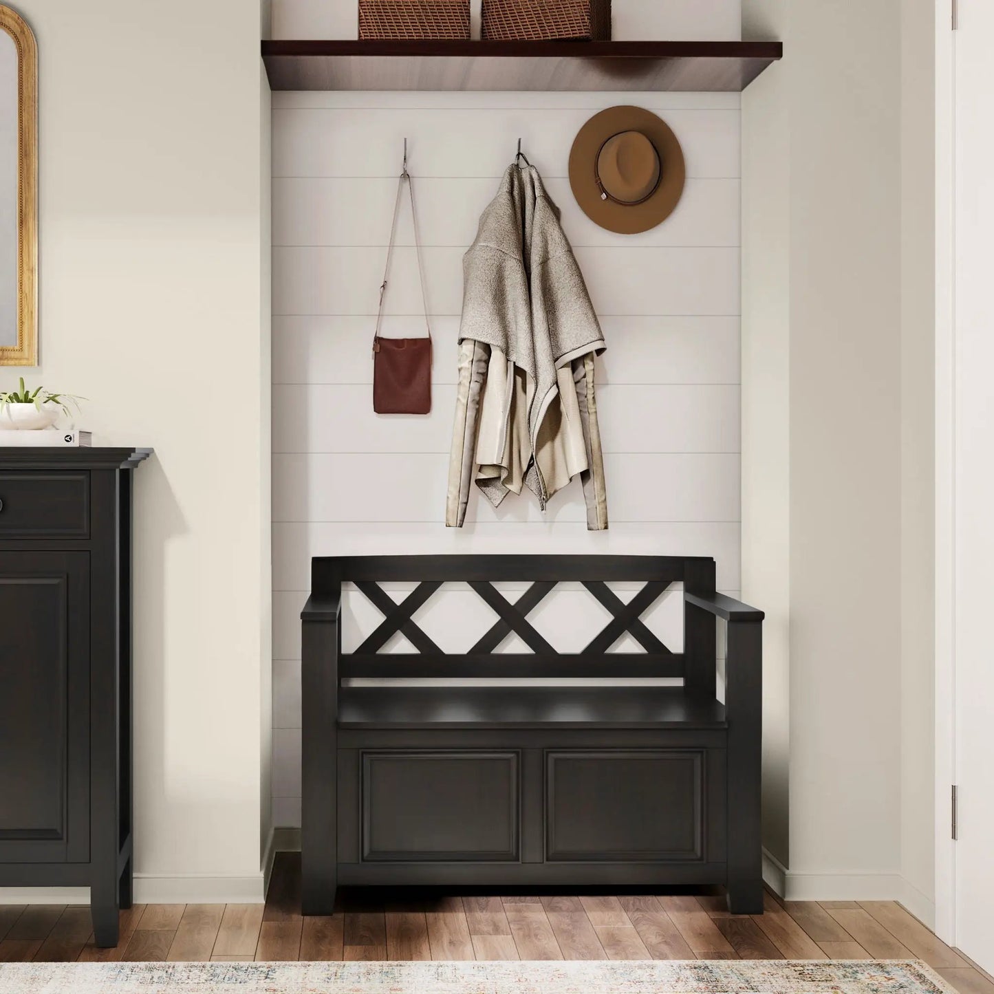 Amherst Small Transitional Entryway Storage Bench