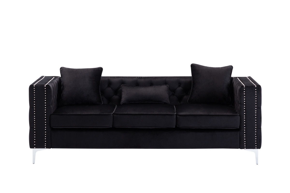 Loretto Sofa With Plush Button Tufting and Trim