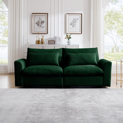 Modern and Soft Two Seater Corduroy Fabric Sofa