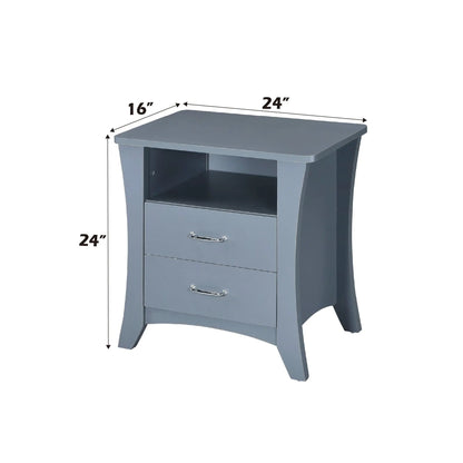 Colt accent table by Unique Piece Furniture blue-gray finish with open shelf and 3 drawers on Tampa Home & Garden Store