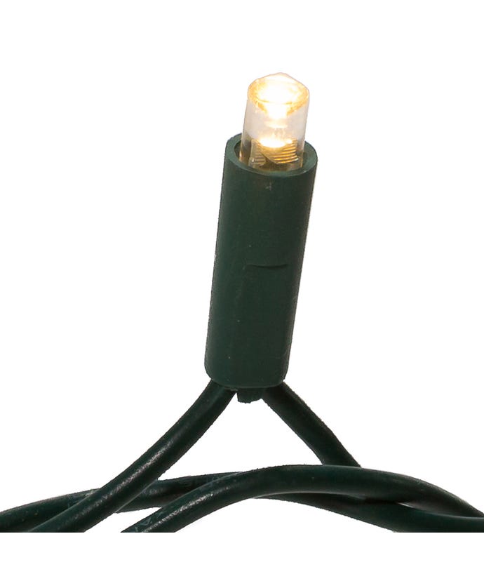 Ensemble de 50 LED blanc chaud scintillantes de 5 mm avec fil vert