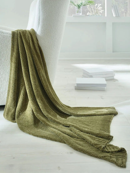 Anawood Chenille Throw Blanket for Sofa and Bed