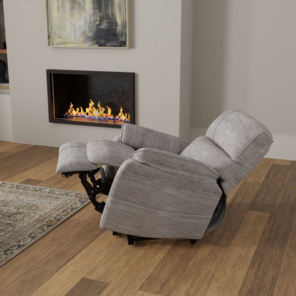Two Fabric Power Lift Chairs by HouseOfZazla gray fabric with motorized recline and storage on Tampa Home & Garden Store