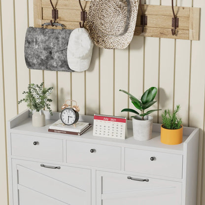 Shoe Cabinet With Flip Drawers and Hidden Storage