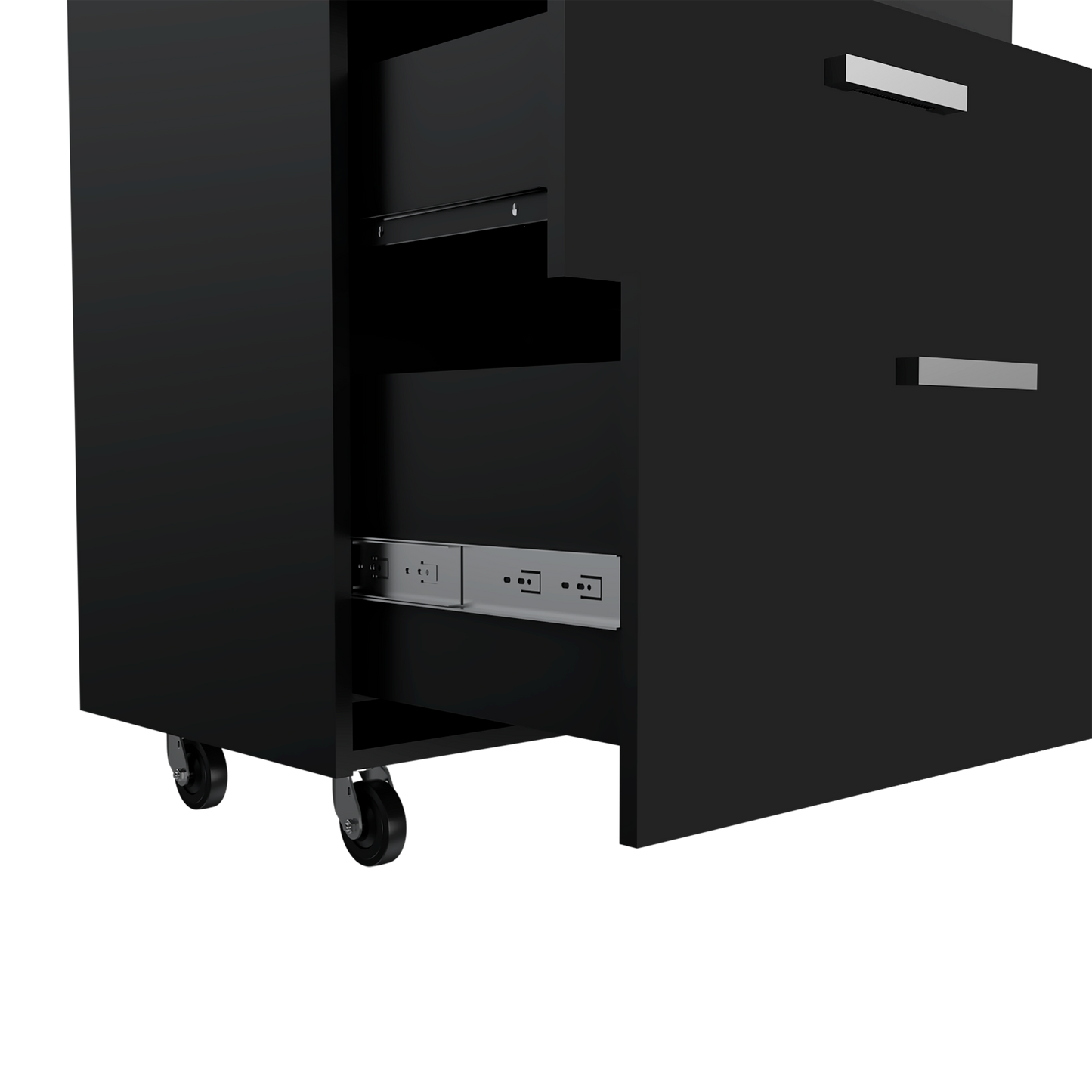 MultisStorage Cabinet 35in H black tool cabinet on four caster wheels with three drawers on Tampa Home & Garden Store
