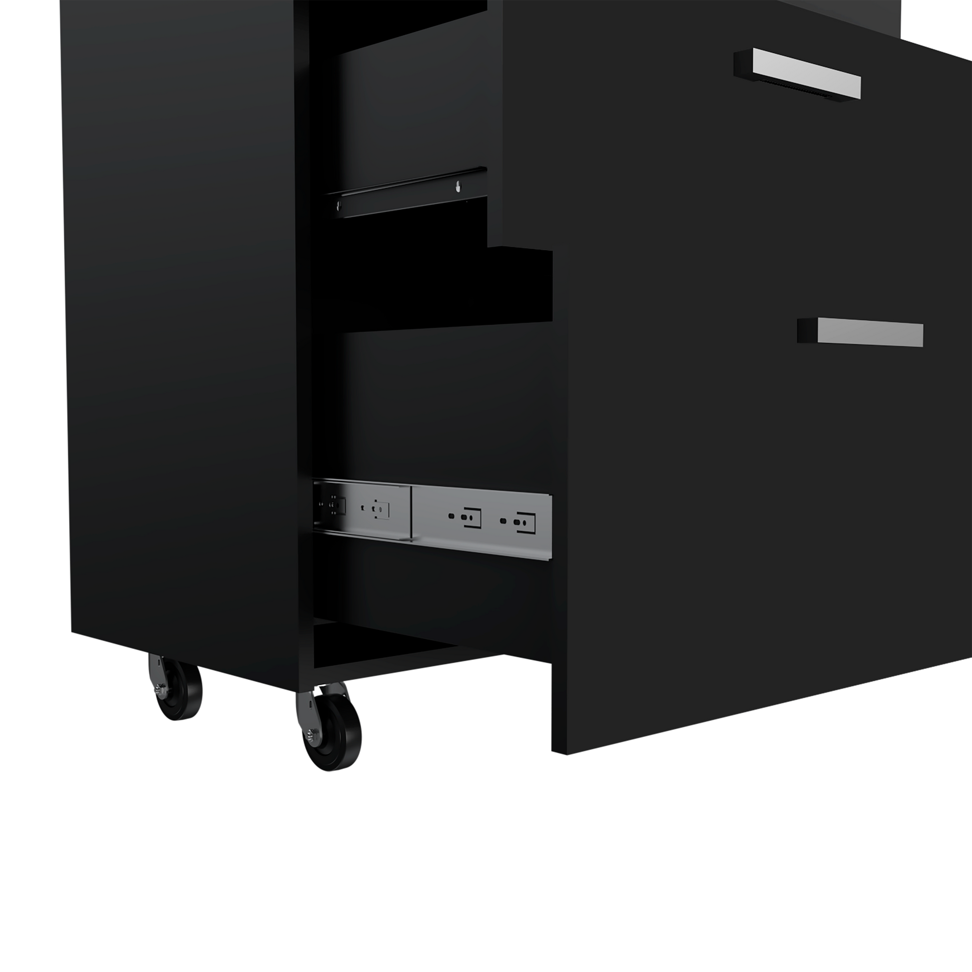 MultisStorage Cabinet 35in H black tool cabinet on four caster wheels with three drawers on Tampa Home & Garden Store