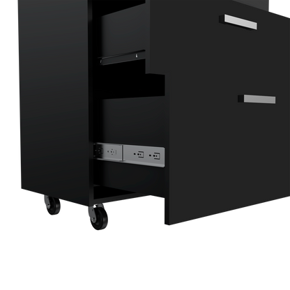 MultisStorage Cabinet 35in H black tool cabinet on four caster wheels with three drawers on Tampa Home & Garden Store