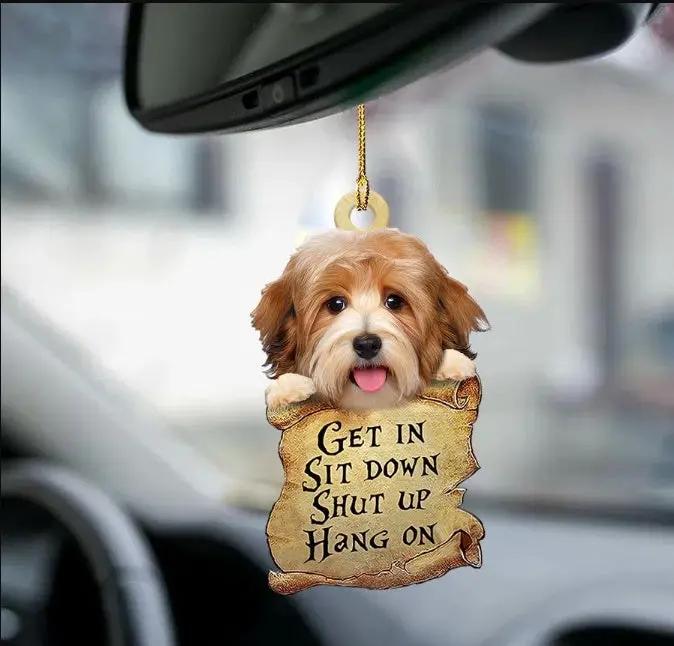 Car Pendant Sleeping Dog Angel Decor Hanging
