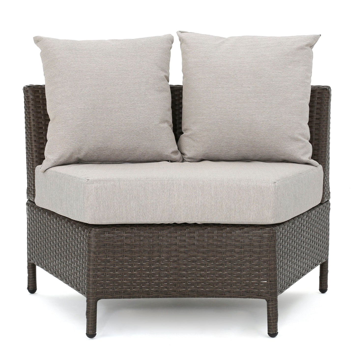 Pt Limon Modern Outdoor Single Sofa with beige cushions on a dark wicker frame on Tampa Home & Garden Store