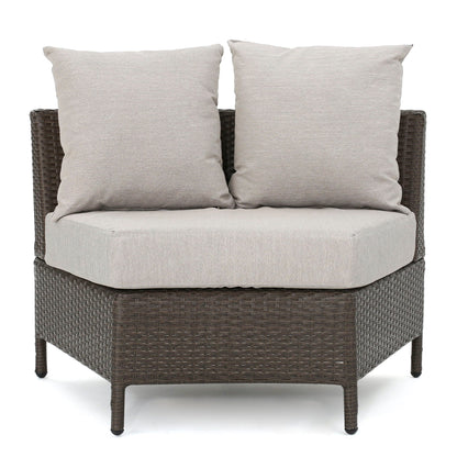 Pt Limon Modern Outdoor Single Sofa with beige cushions on a dark wicker frame on Tampa Home & Garden Store