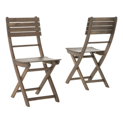 Outdoor Foldable Wood Dining Chair Set of Two