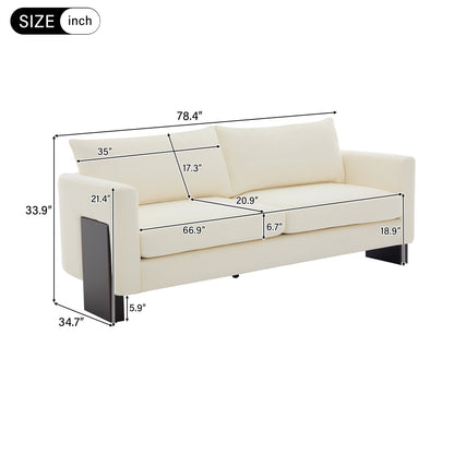 Modern 3 Seater Sofa and Chenille Upholstery