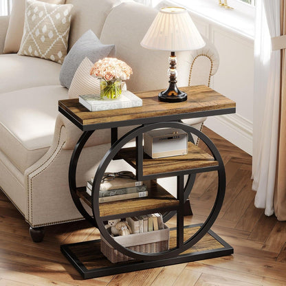 Four Tier End Table and Storage for Small Spaces