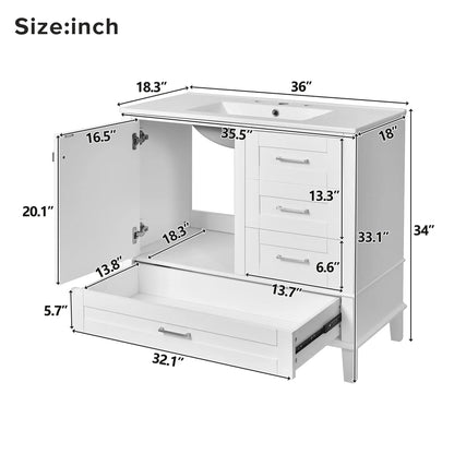Bathroom Vanity With Sink Solid Wood Cabinet