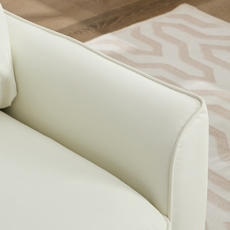 TS Cat Paw Leather Upholstered Sofa 2PC, ivory leather arm close-up on Tampa Home & Garden Store