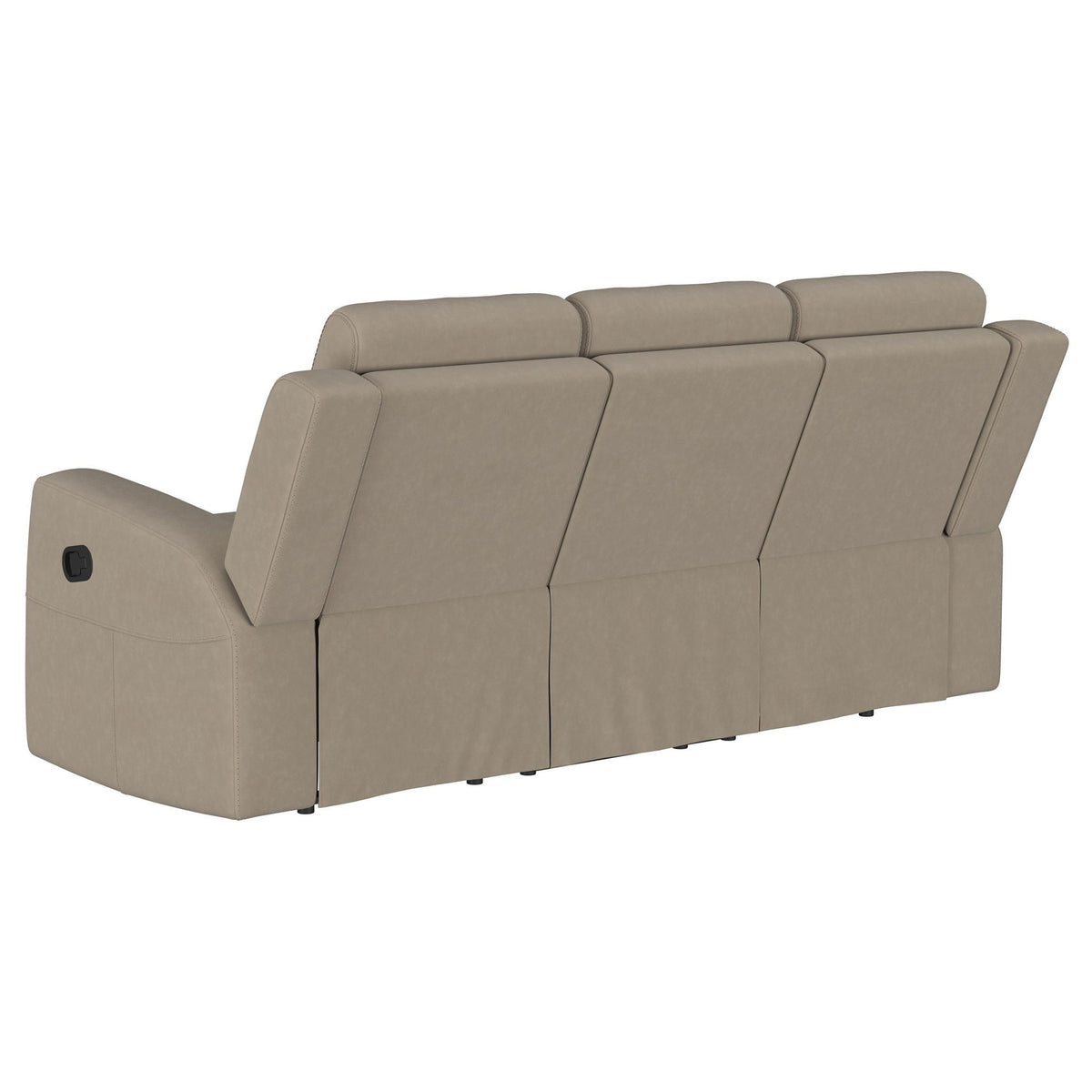 Slater 2-Piece Reclining Sofa Set with Manual Recline tan faux leather HouseOfZazla on Tampa Home & Garden Store