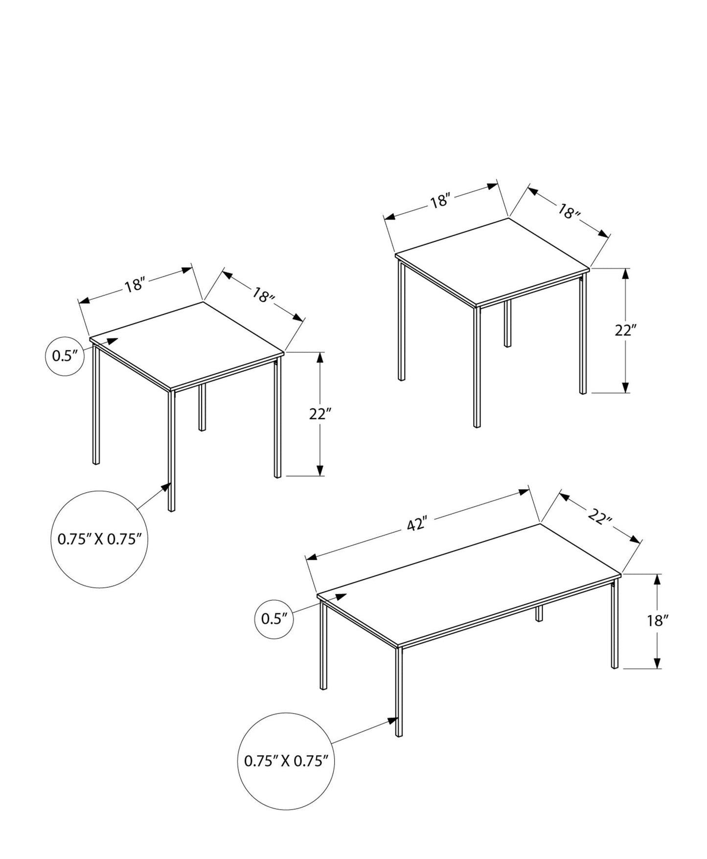 Coffee Table Set End Tables Contemporary Modern