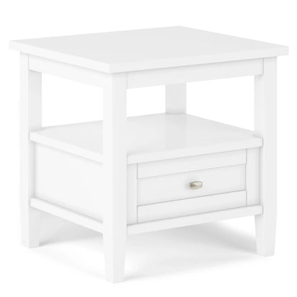 White Warm Shaker coffee table with brass knob drawer by Unique Piece Furniture on Tampa Home & Garden Store