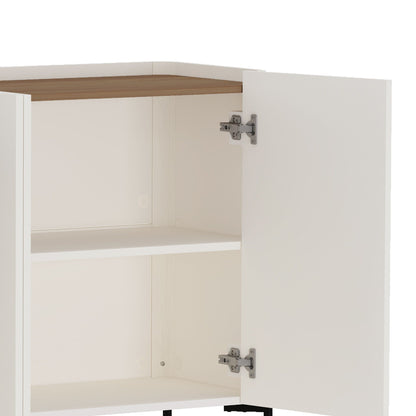 Abbey Sideboard with adjustable shelves, white exterior, light brown interior, HouseOfZazla on Tampa Home & Garden Store
