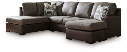 Castille Way Sectional Sofa with Chaise in Brown