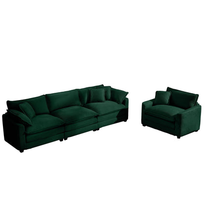 3-piece oversized emerald green sectional sofa set with deep seats and modular layout HouseOfZazla on Tampa Home & Garden Store