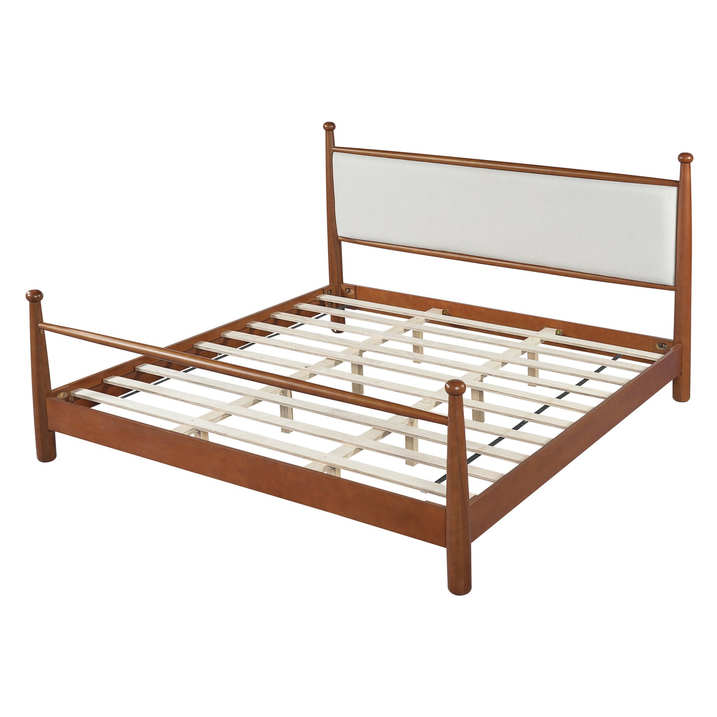 Upholstered King Poplar Bed Frame and Headboard