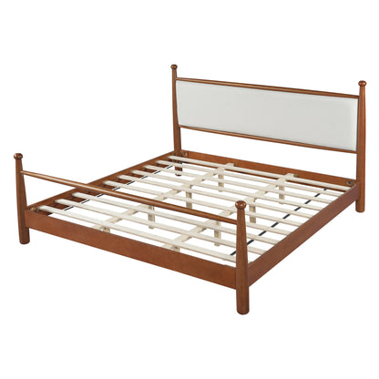 Upholstered King Poplar Bed Frame and Headboard