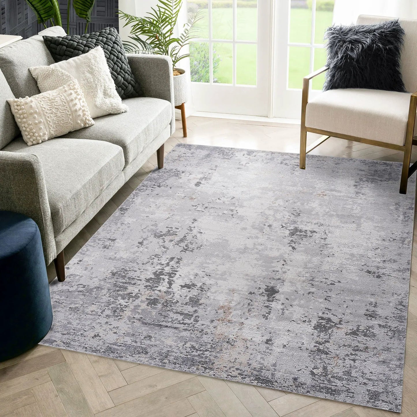 Marfi Abstract Area Rug in Neutral Tones