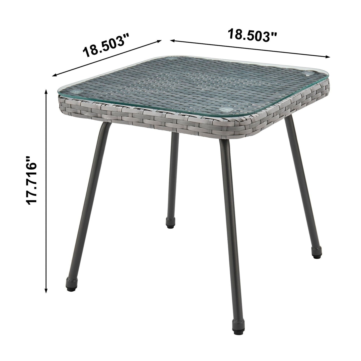 Modern Three Piece Outdoor Patio Conversation Set