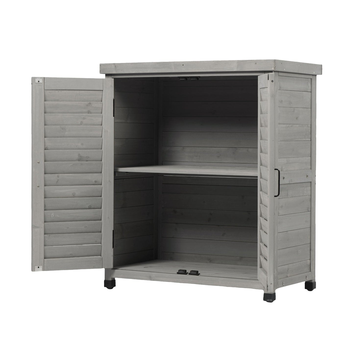 Outdoor Potting Bench With Metal Top and Cabinet