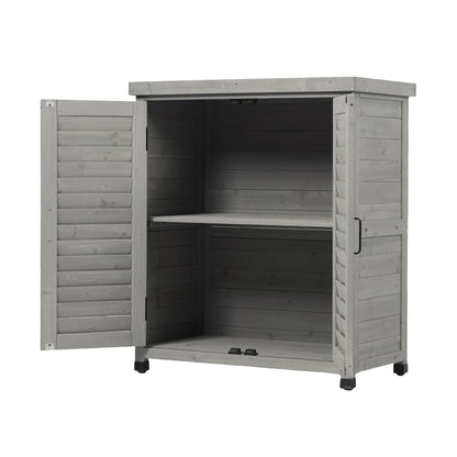 Outdoor Potting Bench With Metal Top and Cabinet