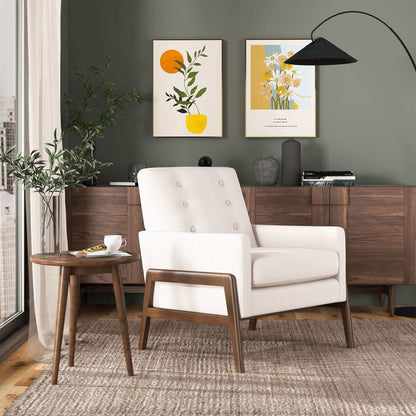Cole Solid Wood Lounge Chair Mid Century Modern