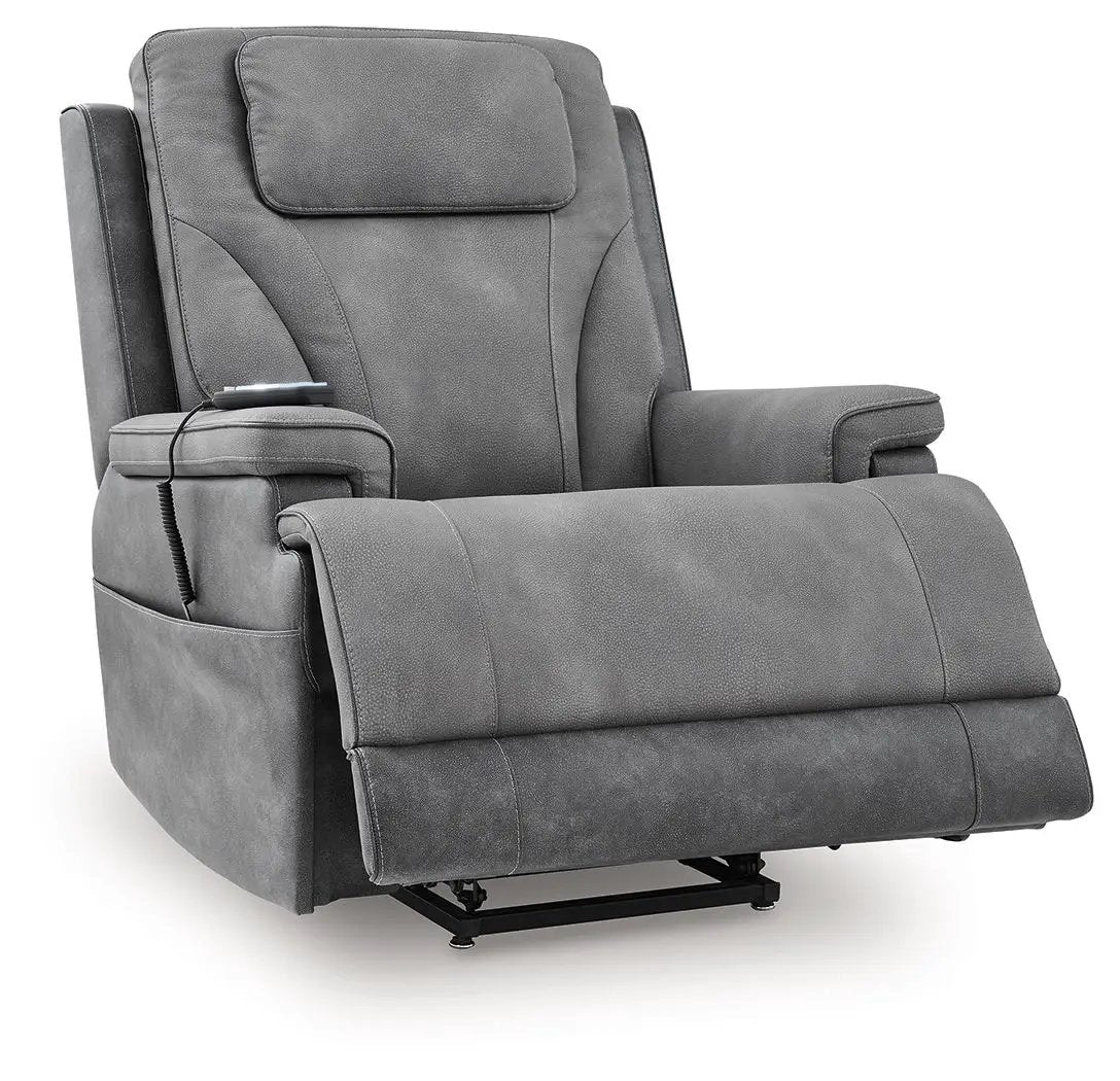 4Z-Peaceful Pause Serenity Zone Power Lift Recliner gray upholstery Unique Piece Furniture on Tampa Home & Garden Store