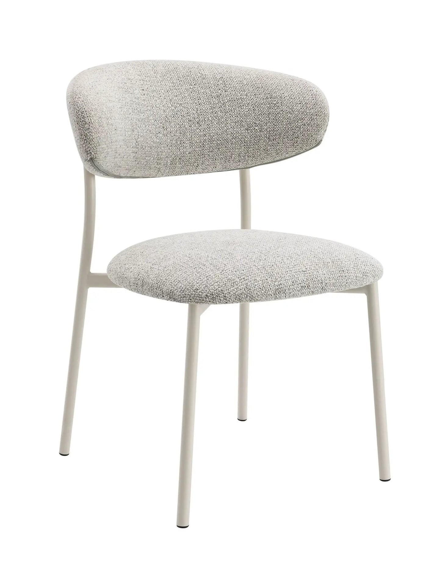 Kalam Fabric Side Chair set of 2 in light gray textured fabric with pale legs on Tampa Home & Garden Store