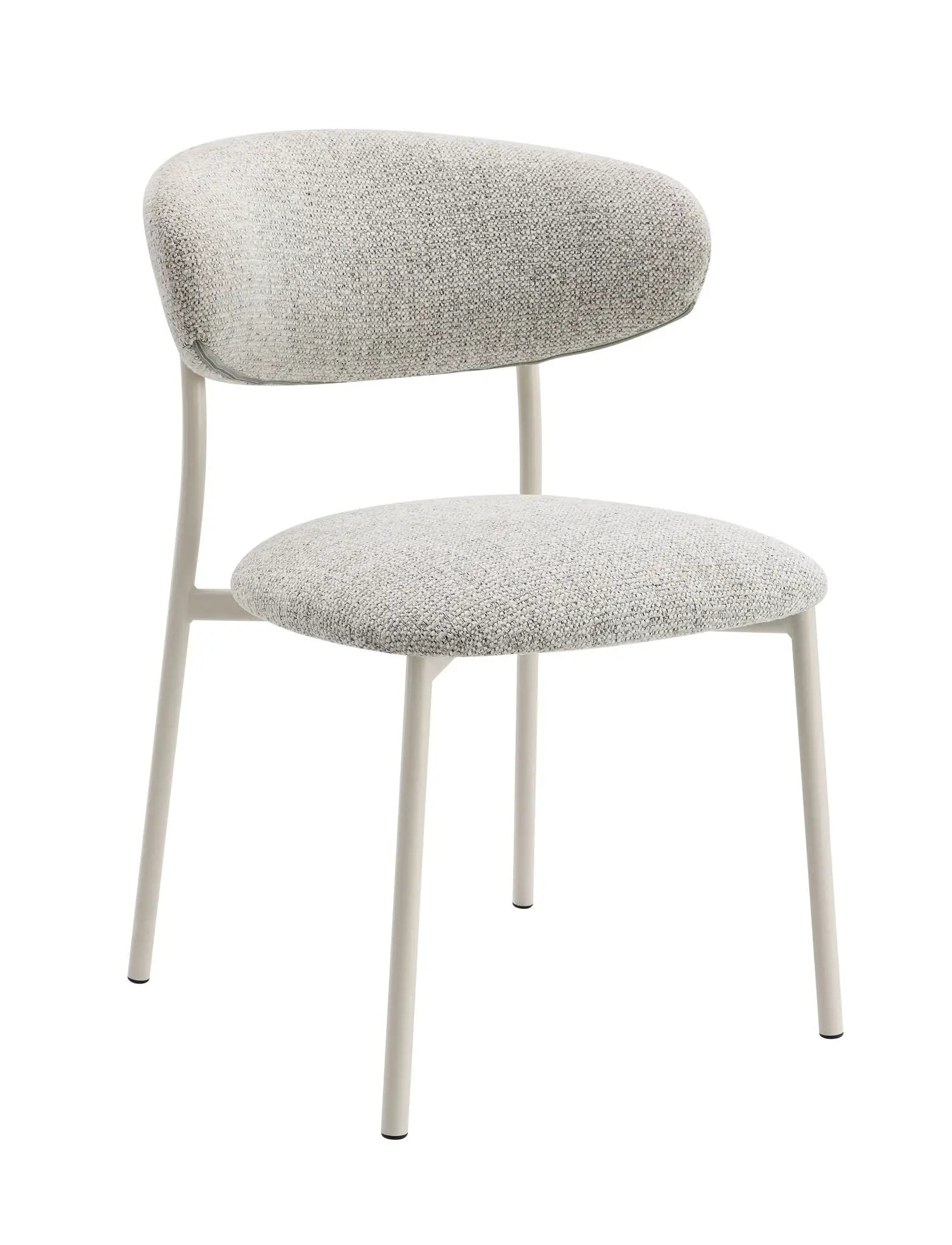Kalam Fabric Side Chair set of 2 in light gray textured fabric with pale legs on Tampa Home & Garden Store