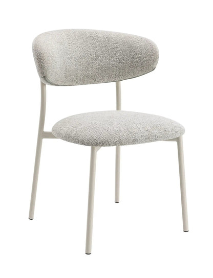 Kalam Fabric Side Chair set of 2 in light gray textured fabric with pale legs on Tampa Home & Garden Store