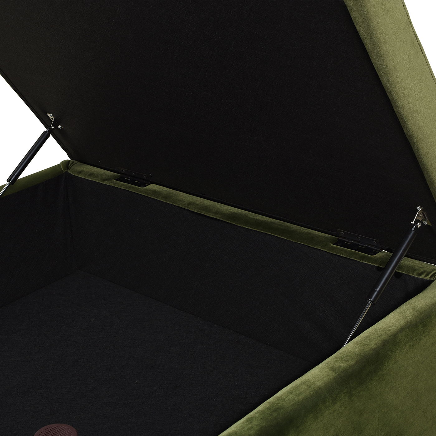Knox Square Storage Cocktail Ottoman olive green velvet with hinged lid HouseOfZazla on Tampa Home & Garden Store