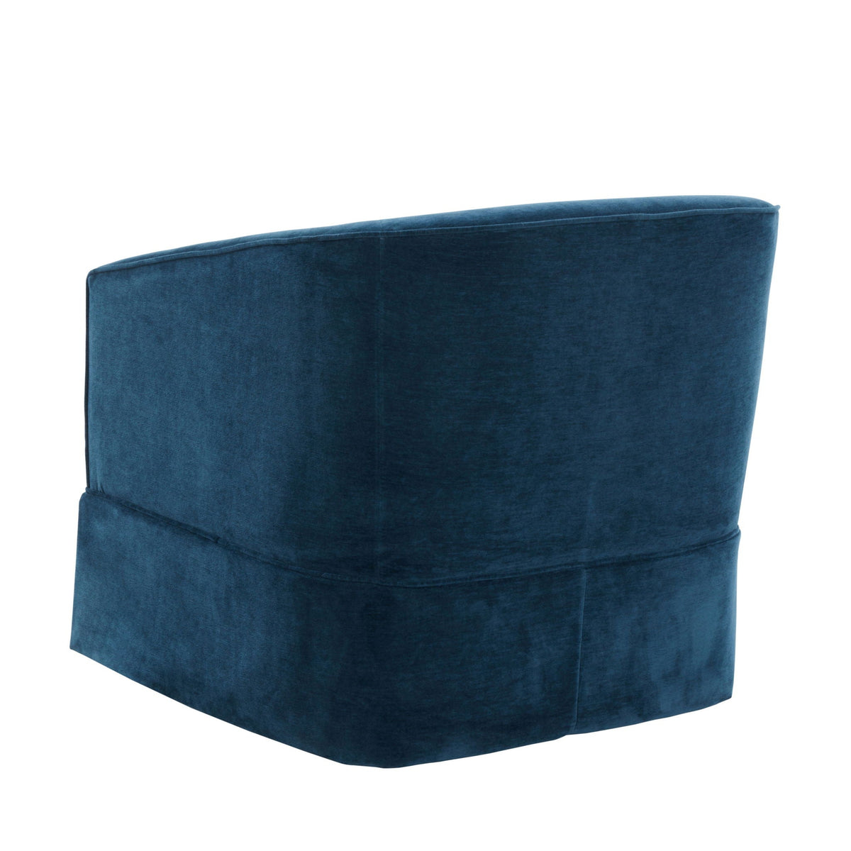 Skirted swivel chair blue velvet upholstery with 360-degree rotation by HouseOfZazla on Tampa Home & Garden Store